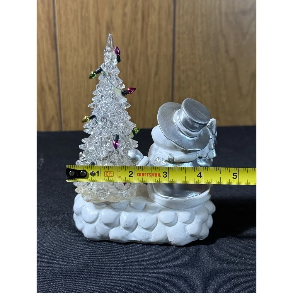 Acrylic Christmas Tree w/ Snowman - Lights Up & Music‎ Battery Operated